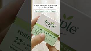 Simple active Skin barrier care moisturizer quick review  Ceramide booster amp cica rich simple [upl. by Sremmus]