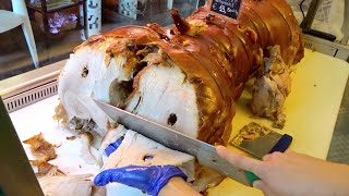 Ecco la Spettacolare Porchetta di Ariccia iscriviti Romafood Street Food [upl. by Aihsotal634]