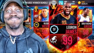 CRAZY AWARDS WINNER PACK OPENING amp 99 OVR LEBRON JAMES NBA Live Mobile 16 Gameplay Ep 132 [upl. by Adnoma]