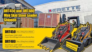 Four Loaders Shipped —— Three DRT450 and One DRT480 Mini Skid Steer Loader [upl. by Adnolrehs]