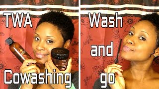 My TWA CoWash n Go Routine  4b  4c Styling  Short Natural Hair [upl. by Delsman]