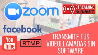 Transmite en vivo desde Zoom a Facebook Youtube y RTMP sin software adicional y gratis [upl. by Friedlander38]