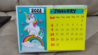 Unicorn Desk Calendar 2022Desk decordesk Calendar 2022 [upl. by Sucramraj]