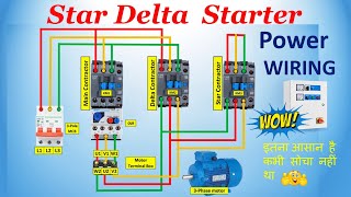 Star Delta Starter Power Wiring Connection Diagram ⚡💥  StepbyStep Guide [upl. by Naivatco]