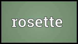 Rosette Meaning [upl. by Yhtamit]