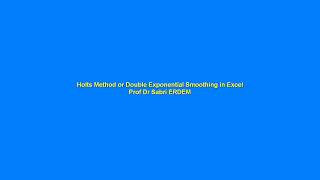 Double Exponential Smoothing in Excel [upl. by Eirrek198]