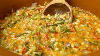 RECETA DE CALABACITAS A LA MEXICANA CON QUESO DERRETIDO  ALMUERZO  DESAYUNO [upl. by Aklog700]