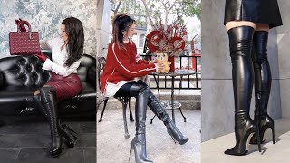 TOP 50 BEST NEW ATTRACTIVE IDEAS OF BEAUTIFUL TRENDY LEATHER OVER KNEE BOOTS DESIGN [upl. by Finkelstein]