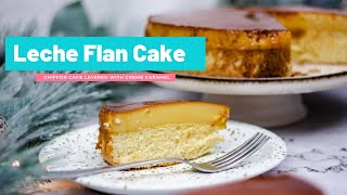 How to Make Leche Flan Cake II Chiffon Cake layered with Creme Caramel II Filipino Food II Dessert [upl. by Ldnek]