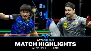 Timo Boll vs Tomokazu Harimoto  MS Final  WTT Contender Doha 2024 [upl. by Brynna3]