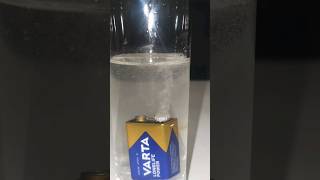 Lithium from AA battery in water reaction battery shorts experiment [upl. by Ahsiekat720]