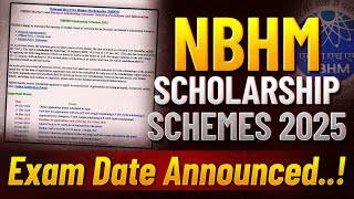 NBHM 2025 Exam Date Released Complete Details about Scholarship Schemes [upl. by Goldarina]