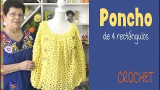 Poncho de 4 rectángulos tejido a crochet Tejiendo Perú [upl. by Nader776]