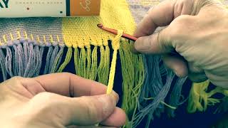 One minute tutorial Easy way to tie a knot to finish your weaving [upl. by Bore]