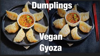 Vegan gyoza recipe potstickers recipe dumplings recipe how to make gyoza [upl. by Eixid]