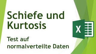 Schiefe und Kurtosis in ExcelTest auf Normalverteilung der Daten  Daten analysieren in Excel 27 [upl. by Anin]