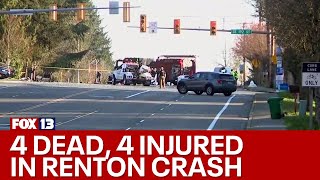 4 dead 3 critically injured in Renton car crash  FOX 13 Seattle [upl. by Mckenzie]