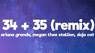 Ariana Grande  3435 Remix Lyrics ftMegan Thee Stallion Doja Cat [upl. by Nednil836]