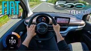 Fiat 500e 118HP 2022 TOP SPEED POV Test Drive Launch 0150 Acceleration on Autobahn 🏎️ [upl. by Iaht]