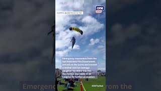 US Navy parachutist lands on crowd at Fleet Week [upl. by Rento]