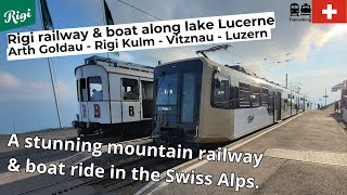 Rigi railway in Switzerland ArthGoldau  Rigi Kulm  Vitznau amp boat along lake Lucerne  Rigibahn [upl. by Dilks232]