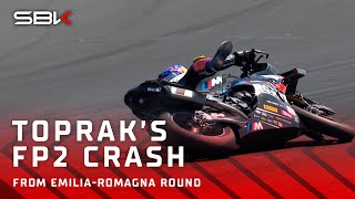 Razgatlioglu pushes a bit too much with FP2 crash at Misano 💥  2024 EmiliaRomagnaWorldSBK 🇮🇹 [upl. by Roze445]