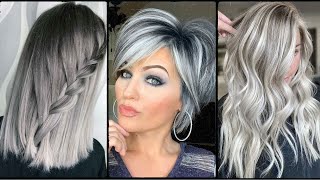 Blending Gray Hair with Highlights and Lowlights  My Partial Foiling Technique Super easy 2023 [upl. by Munniks]