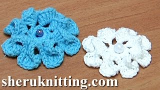 How to Crochet Flower with Eight Curving Petals [upl. by Edas]