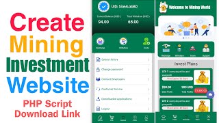 Mining Website Php Script Download  Create Mining investment Website  Free PHP Script Download [upl. by Ennylyak817]