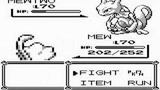 Pokemon Blue Mew vs Mewtwo [upl. by Nodlehs]