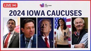 Iowa caucus 2024 LIVE Trump wins GOP caucuses DeSantis places second [upl. by Yul]