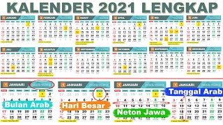 Kalender 2021 Full dengan Peringatan Hari Besar Hari Jawa Neton dan Bulan Arab [upl. by Akirat]