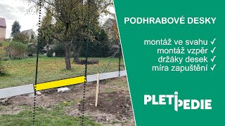 Podhrabové desky pod plot – MONTÁŽ VE SVAHU montáž vzpěr zapuštění do země aj  Pletipedie 4K [upl. by Loreen707]