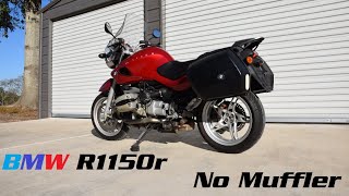 BMW R1150r Roadster No Muffler Exhaust  Sound Test [upl. by Aihseit]