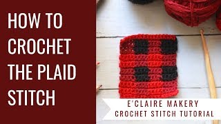 How to Crochet the Plaid Stitch Tapestry Crochet Stitch Tutorial [upl. by Ellenoj]