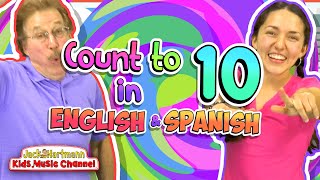 Count to 10 in English and Spanish  Jack Hartmann [upl. by Mascia]