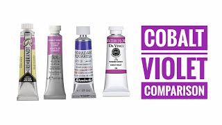 Cobalt Violet Watercolor Comparison  Winsor amp Newton  Schmincke  Da Vinci  Rembrandt [upl. by Llenoil236]