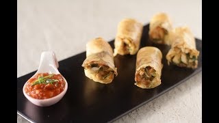 Chicken Spring Rolls  Sanjeev Kapoor Khazana [upl. by Reinert681]