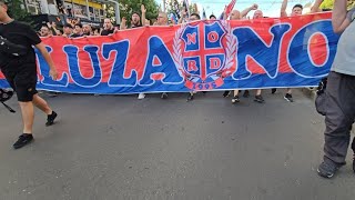 CORTEO PELUZA NORD la meciul STEAUAFCSB10 CFR pe Ghencea [upl. by Ahseki]