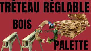 TUTO des tréteau réglable et pliable en bois de palette [upl. by Elah]