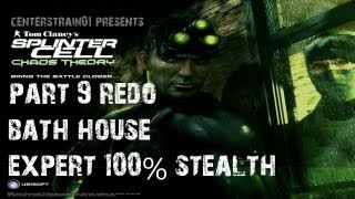 Splinter Cell Chaos Theory  Stealth Walkthrough  Part 9  Bath House 100 Expert Stealth [upl. by Nnylyaj]