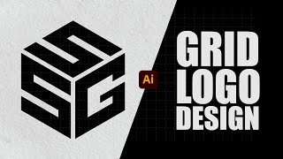 Easy Grid Logo Design Process On Polygon  Adobe Illustrator Tutorial [upl. by Careaga]