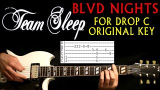 Team Sleep Blvd Nights Drop C Guitar Lesson  Guitar Tabs  Tutorial  Guitar Chords  Guitar Cover [upl. by Denice]