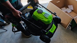 Greenworks Lawnmower 40V  Assembly  SelfPropelled  Cordless  Mulch Or Bag  lawncare diy 4k [upl. by Dionysus]