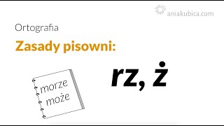 RZ i Ż zasady pisowni [upl. by Ardnnek]