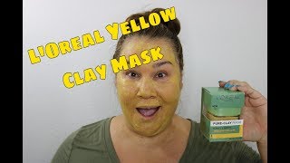 Loreal Yellow Pure Clay Mask Clarify amp Smooth  Review and Demo [upl. by Aim]