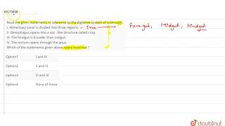 Read the given statements in reference to the digestive system of cockroach [upl. by Zere]