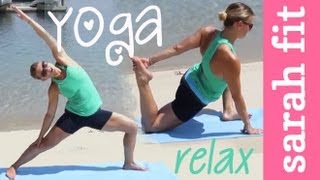 Beach Yoga Workout  Yoga Real Time Workout [upl. by Yelekreb]