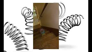 Rolling my color slinky down the stairs in slo mo [upl. by Yleoj]