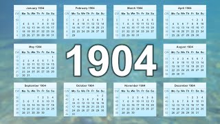 Calendar 1904 [upl. by Niledam]